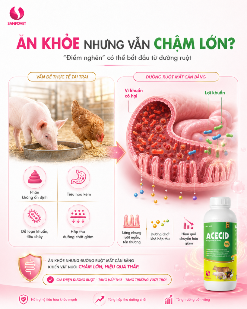 ACECID – Công thức acid hữu cơ – khoáng đa tác động cho đường ruột vật nuôi